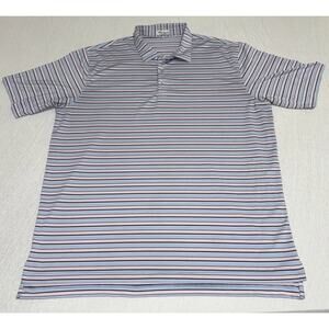 Peter Millar Polo Mens 2XL Navy Blue/ Pink Summer Comfort Golf Preppy